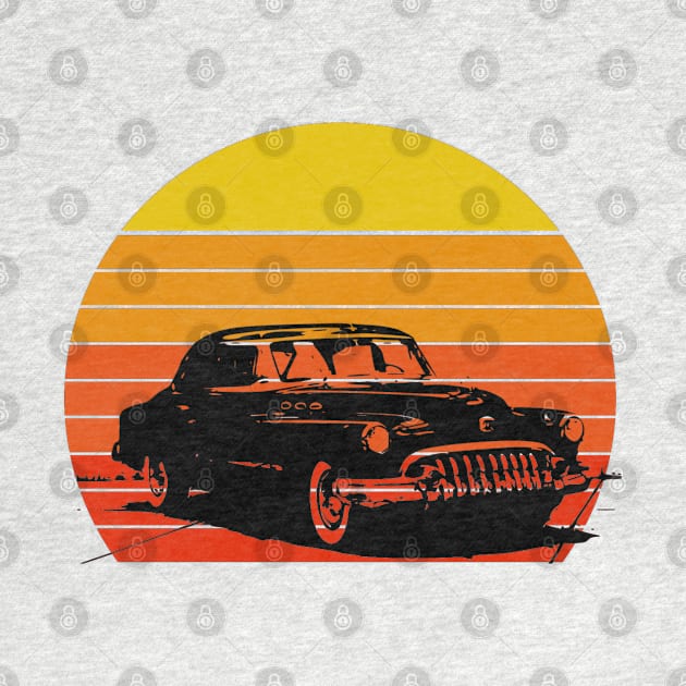 Vintage car Sunset retro by artbleed